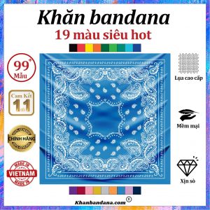 Khăn bandana họa tiết trắng đen - Mã 0011 50 Khăn bandana họa tiết trắng đen - Mã 0011 49