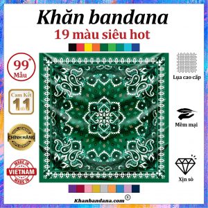 Khăn bandana màu trắng - Mã 0030 25
