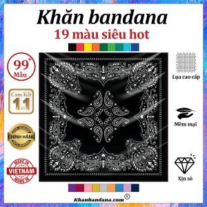 Vuông Bandana Caro Hoa - Mã 0066 27