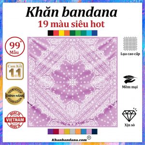 Khăn bandana mau tím hoa cà - Mã 0008 40 Khăn bandana mau tím hoa cà - Mã 0008 39