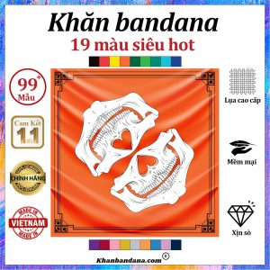 Khăn bandana vuông hình hộp sọ - Mã 0099 23
