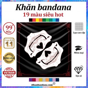 Khăn bandana vuông hình hộp sọ - Mã 0099 27