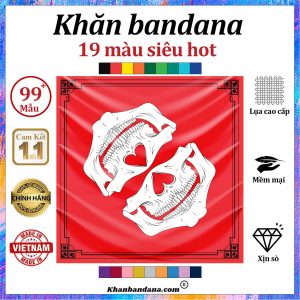 Khăn bandana vuông hình hộp sọ - Mã 0099 29