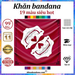 Khăn bandana vuông hình hộp sọ - Mã 0099 31