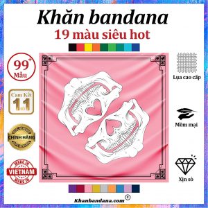 Khăn bandana vuông hình hộp sọ - Mã 0099 33
