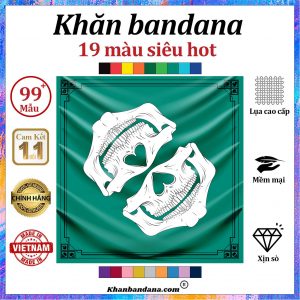 Khăn bandana vuông hình hộp sọ - Mã 0099 35