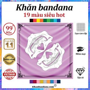 Khăn bandana vuông hình hộp sọ - Mã 0099 39