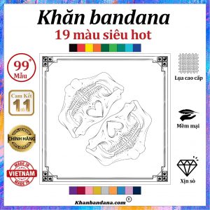 Khăn bandana vuông hình hộp sọ - Mã 0099 41