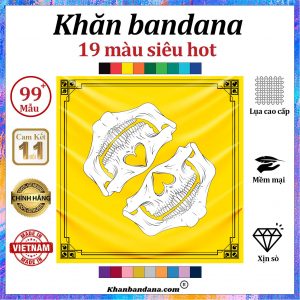 Khăn bandana vuông hình hộp sọ - Mã 0099 43