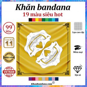 Khăn bandana vuông hình hộp sọ - Mã 0099 45