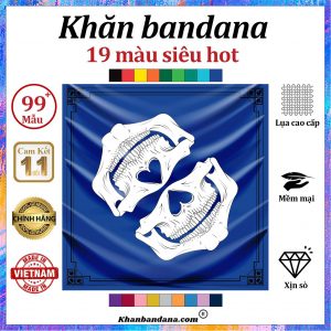 Khăn bandana vuông hình hộp sọ - Mã 0099 47