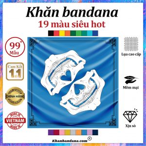 Khăn bandana vuông hình hộp sọ - Mã 0099 49