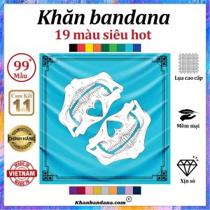 Khăn bandana vuông hình hộp sọ - Mã 0099 51