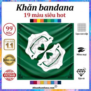 Khăn bandana vuông hình hộp sọ - Mã 0099 53