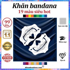 Khăn bandana vuông hình hộp sọ - Mã 0099 57