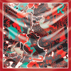 khăn bandana lụa silk họa tiết graffiti - hiphop - Mã 11 22