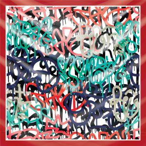 khăn bandana lụa silk họa tiết graffiti - hiphop - Mã 12 22