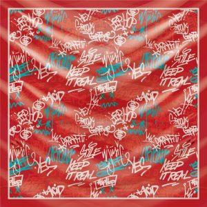 khăn bandana lụa silk họa tiết graffiti - hiphop - Mã 07 22