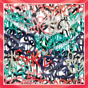 khăn bandana lụa silk họa tiết graffiti - hiphop - Mã 12 24