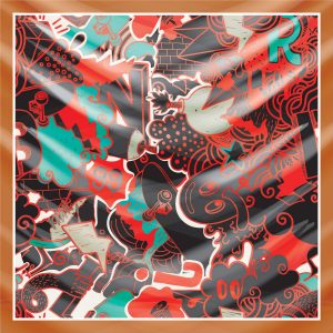 khăn bandana lụa silk họa tiết graffiti - hiphop - Mã 11 26