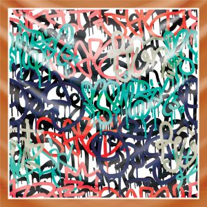 khăn bandana lụa silk họa tiết graffiti - hiphop - Mã 12 26