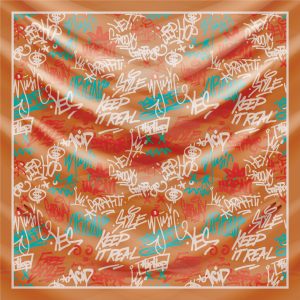 khăn bandana lụa silk họa tiết graffiti - hiphop - Mã 07 26