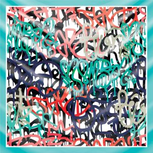 khăn bandana lụa silk họa tiết graffiti - hiphop - Mã 12 30