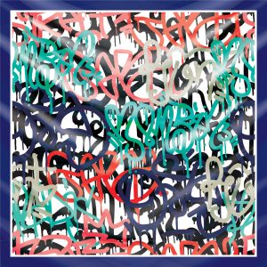 khăn bandana lụa silk họa tiết graffiti - hiphop - Mã 12 32