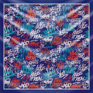 khăn bandana lụa silk họa tiết graffiti - hiphop - Mã 07 32