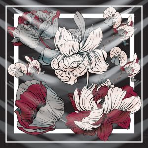 khăn bandana lụa silk họa tiết hoa - Mã 27 20