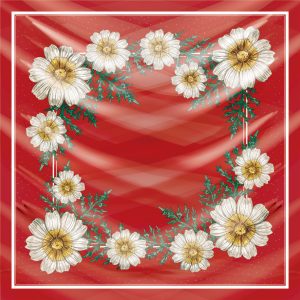 khăn bandana lụa silk họa tiết hoa - Mã 12 22