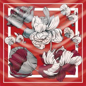 khăn bandana lụa silk họa tiết hoa - Mã 27 22