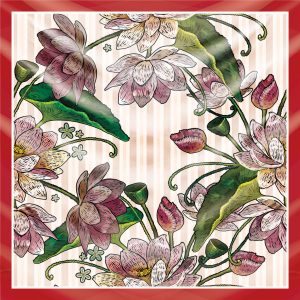 khăn bandana lụa silk họa tiết hoa - Mã 01 22