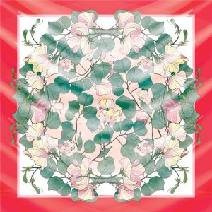 khăn bandana lụa silk họa tiết hoa - Mã 02 24