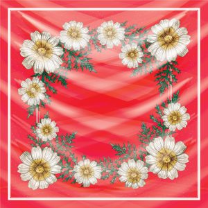 khăn bandana lụa silk họa tiết hoa - Mã 12 24