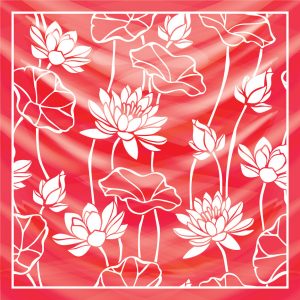 khăn bandana lụa silk họa tiết hoa - Mã 14 24