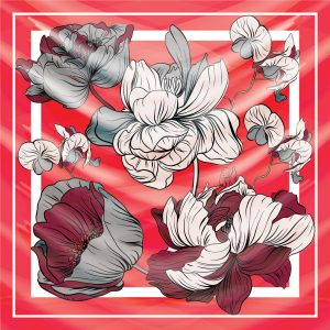 khăn bandana lụa silk họa tiết hoa - Mã 27 24