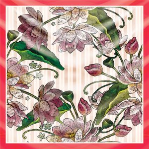 khăn bandana lụa silk họa tiết hoa - Mã 01 24