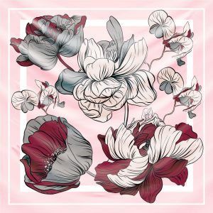 khăn bandana lụa silk họa tiết hoa - Mã 27 26