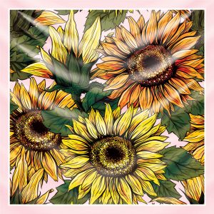 khăn bandana lụa silk họa tiết hoa - Mã 37 26