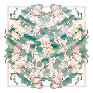 khăn bandana lụa silk họa tiết hoa - Mã 02 30