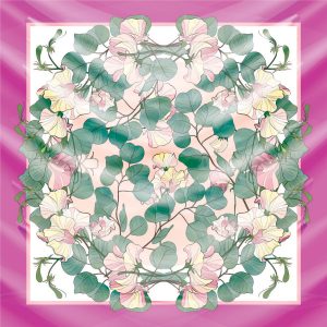 khăn bandana lụa silk họa tiết hoa - Mã 02 32