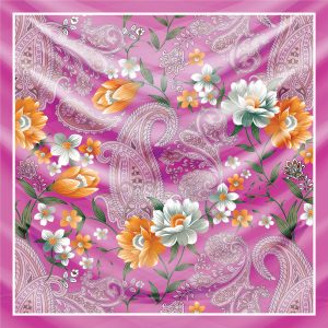 khăn bandana lụa silk họa tiết hoa - Mã 13 32