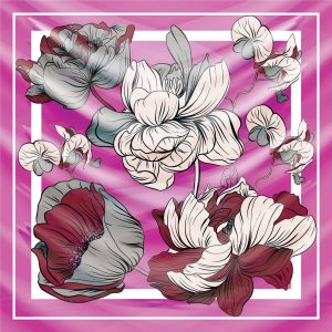 khăn bandana lụa silk họa tiết hoa - Mã 27 32