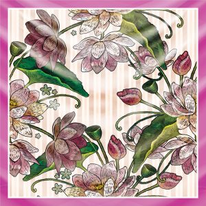 khăn bandana lụa silk họa tiết hoa - Mã 01 32