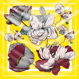 khăn bandana lụa silk họa tiết hoa - Mã 27 34