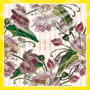 khăn bandana lụa silk họa tiết hoa - Mã 01 34