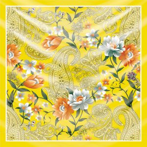 khăn bandana lụa silk họa tiết hoa - Mã 13 36