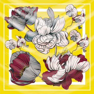 khăn bandana lụa silk họa tiết hoa - Mã 27 36