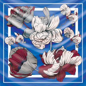 khăn bandana lụa silk họa tiết hoa - Mã 27 38